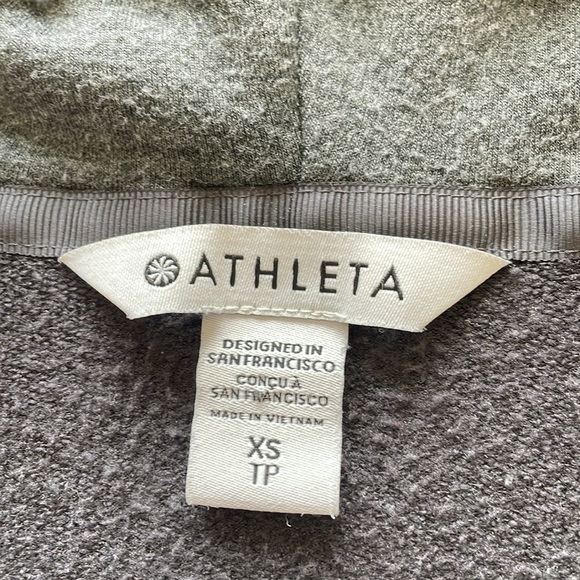Athleta Purana Wrap Sweatshirt Women’s XS Oversized Charcoal Grey Heather Hoodie - Picture 3 of 14